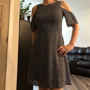 Peek-a-boo shoulder dress